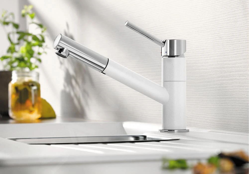 Blanco Kano S - Keukenkraan Met Uittrekbare Sproeikop, Wit/chroom 525040 - Afbeelding 3