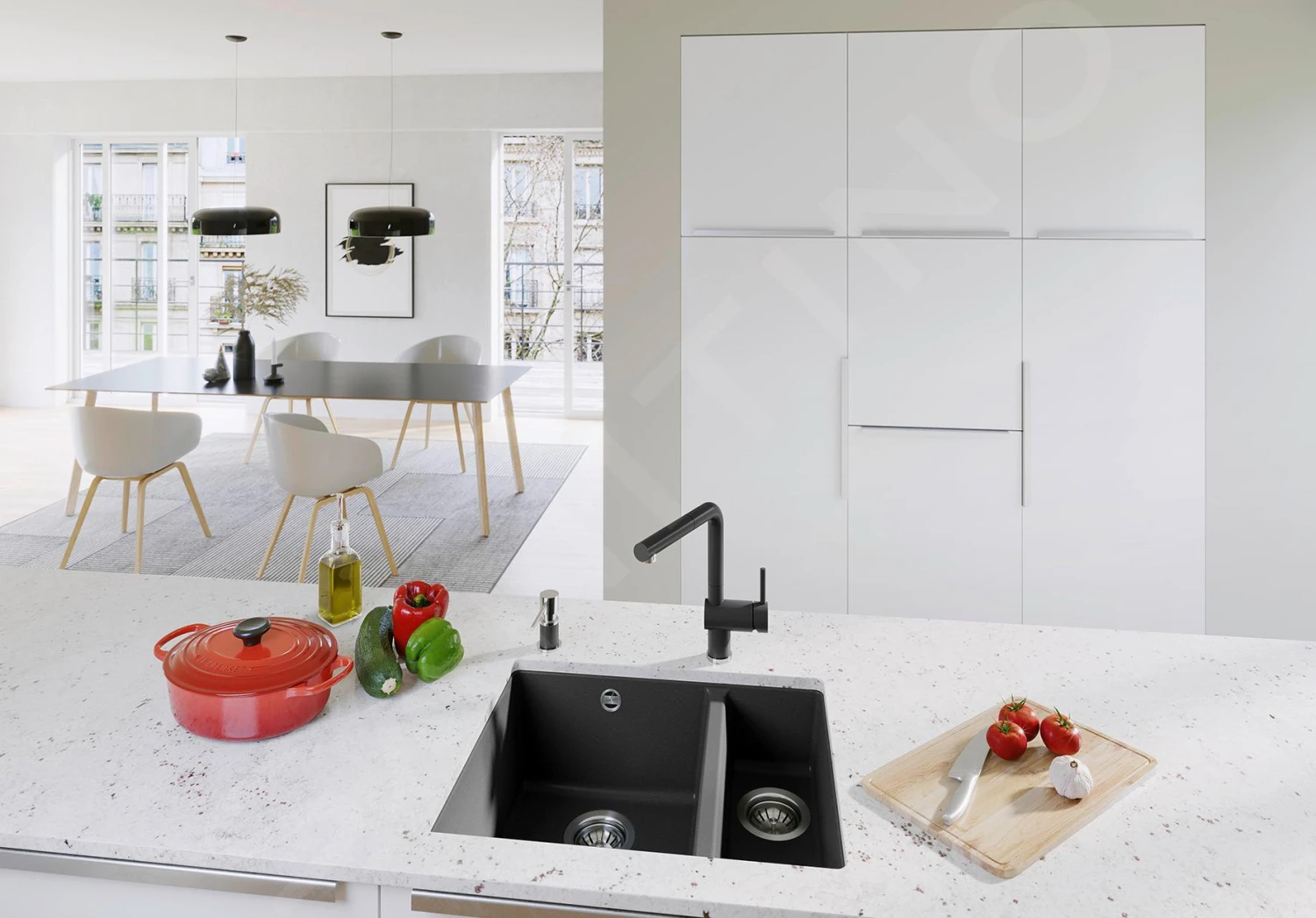 Blanco Rotan 340/160 - Silgranit Spoelbak, 555x460 Mm, Zwart 526096 - Afbeelding 3