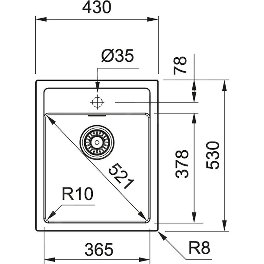 Franke Sets - Keukenset T50, Tectonite Spoelbak SID 610-40 En Keukenkraan Samoa, Grijs/chroom 114.0508.402 - Afbeelding 2