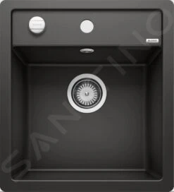 Blanco Dalago 45 - Silgranit Spoelbak, 455x500 Mm, Met Draaiknopbediening, Zwart 525870