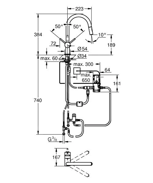 Grohe MintaTouch - Elektronische Keukenkraan Met Uittrekbare Handdouche, Chroom 31358002 - Afbeelding 2