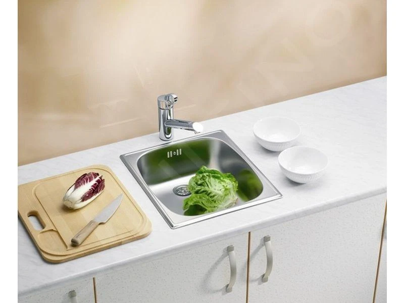 Alveus Basic - Spoelbak 380x440 Mm, Odtok 90 Mm, Rvs 1082195 - Afbeelding 3