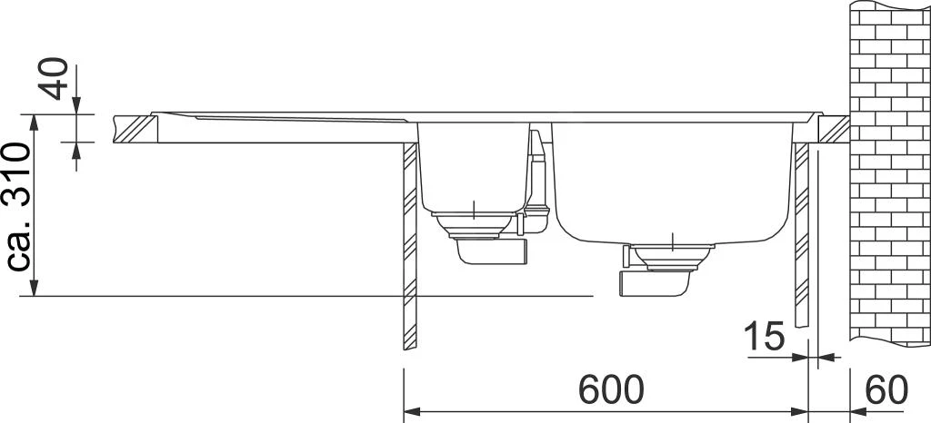 Franke Neptun - RVS Spoelbak NEX 651/2, 1000x510 Mm 101.0120.275 - Afbeelding 3