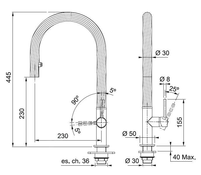Franke Maris - Keukenkraan FP 6698.901 Met Uittrekbare Sproeikop, Mat Zwart 115.0576.698 - Afbeelding 2
