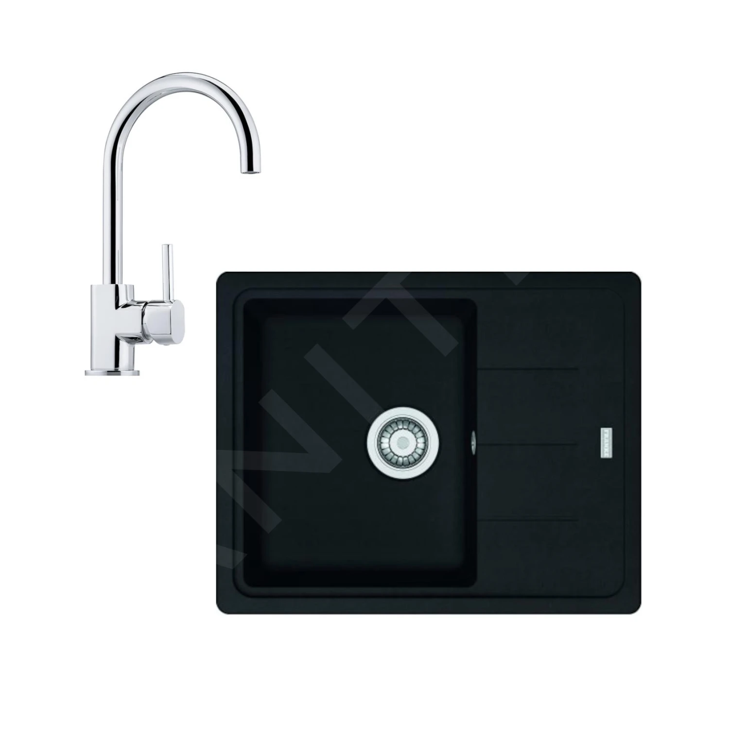 Franke Sets - Keukenset G54, Fragraniet Spoelbak BFG 611-62 En Keukenkraan FC 650.031, Mat Zwart/chroom 114.0675.659