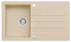 Alveus Cortina - Granieten Spoelbak 860x500 Mm, Met Draaiknopbediening, Beige 1133450