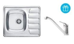 Alveus Sets - Set Spoelbak Zoom 10, Keukenkraan Riviera + Cadeau, Chroom SETA265