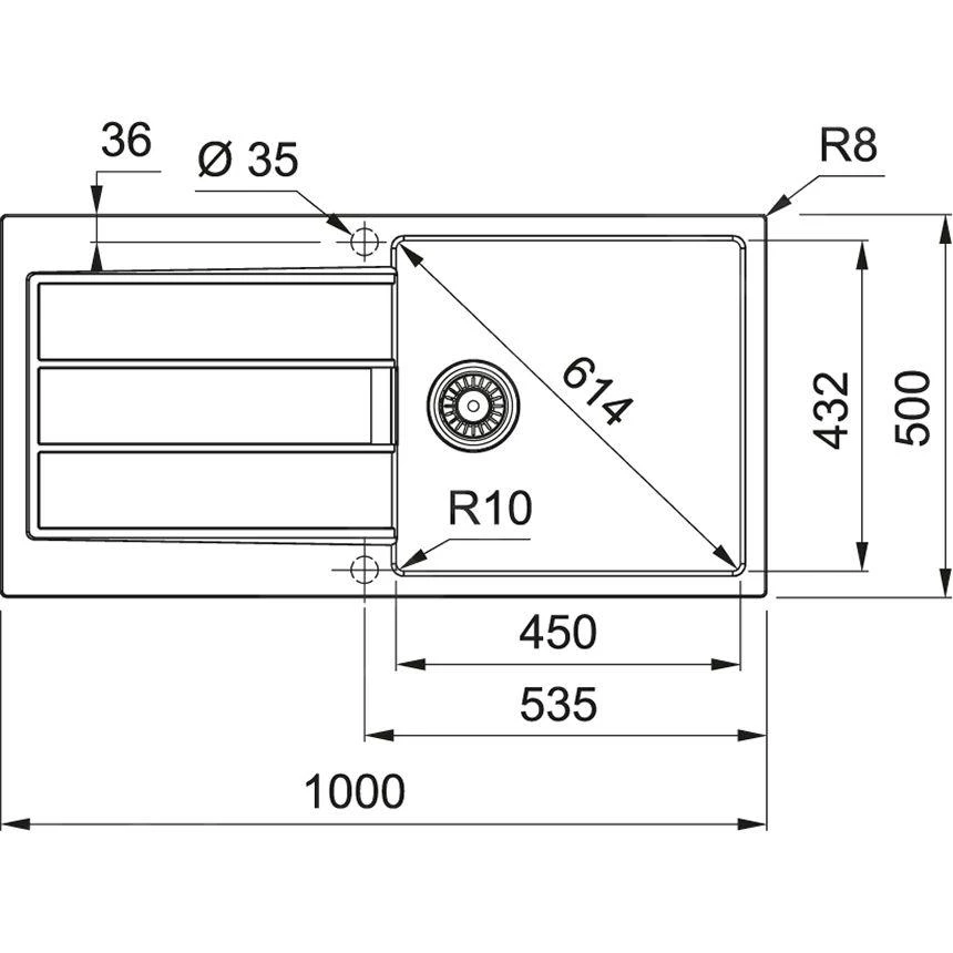 Franke Sets - Keukenset T108, Tectonite Spoelbak S2D 611-100 En Keukenkraan FP 9000.31, Grijs/chroom 143.0675.738 - Afbeelding 2