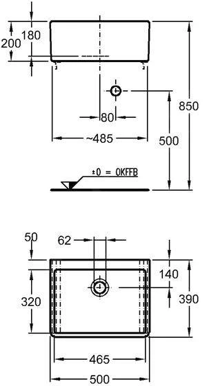 Geberit Publica - Multifunctionele Wasbak, 500x390 Mm, Wit 361350000 - Afbeelding 2