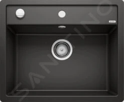 Blanco Dalago 6 - Silgranit Spoelbak, 605x500 Mm, Met Draaiknopbediening, Zwart 525875