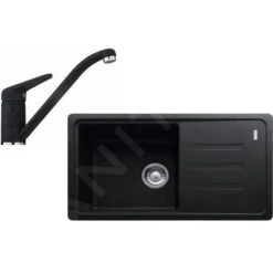 Franke Sets - Spoelbakset G121, Fragraniet Spoelbak BSG 611-78/39, Onyx + Keukenkraan FC 9541.071, Chroom/onyx 114.0441.170