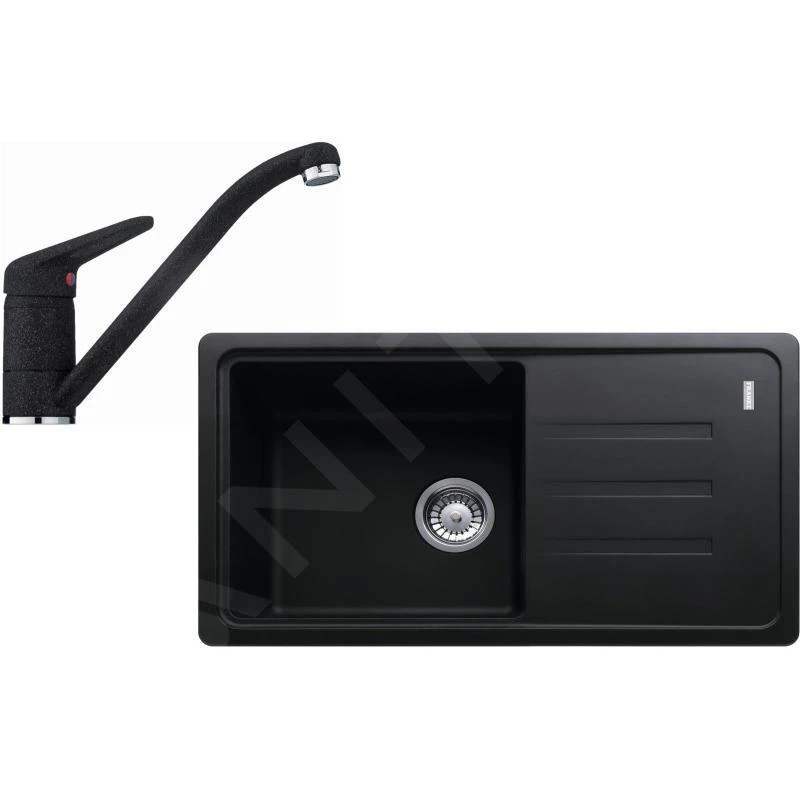 Franke Sets - Spoelbakset G121, Fragraniet Spoelbak BSG 611-78/39, Onyx + Keukenkraan FC 9541.071, Chroom/onyx 114.0441.170