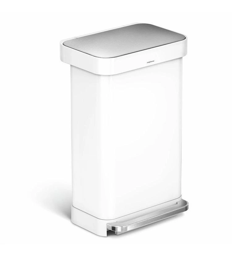 Simplehuman Afvalemmers - Afvalbak Met Zakenhouder, 45 L, Wit CW2027