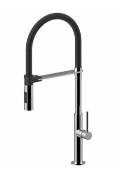 Paffoni Chef - Keukenkraan Met Flexibele Uitloop, Chroom/mat Zwart CH179CRNO
