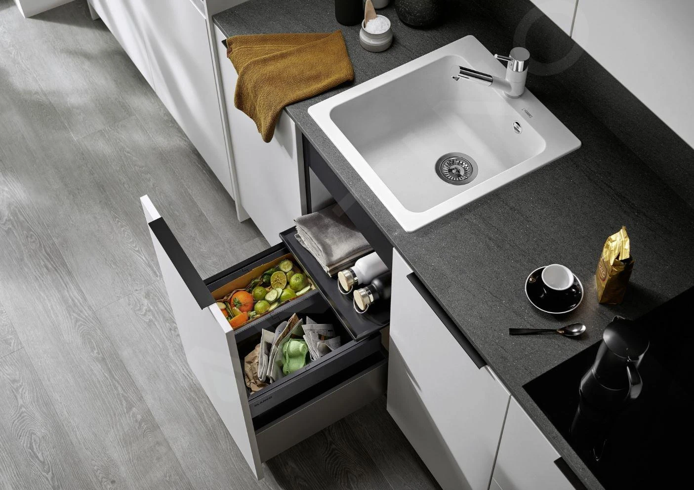 Blanco Naya 45 - Silgranit Spoelbak, 510x465 Mm, Wit 526574 - Afbeelding 4