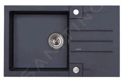 Alveus Rock - Granieten Spoelbak 780x480 Mm, Met Draaiknopbediening, Carbon 1090942