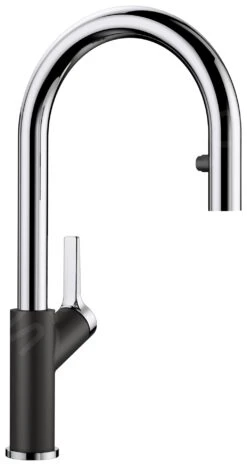 Blanco Carena S - Keukenraan Met Uittrekbare Sproeikop, Zwart/chroom 526172