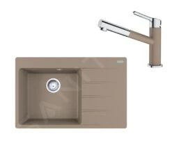 Franke Sets - Set G219, Fragraniet Spoelbak CNG 611-78 TL/2 En Keukenkraan FC 3055.424, Cashmere/chroom 114.0650.824