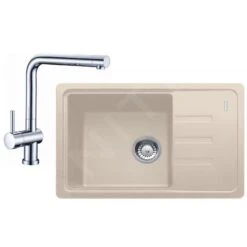 Franke Sets - Keukenset G116, Fragraniet Spoelbak BSG 611-62, Sahara + SAMOA Kraan, Chroom 114.0440.607