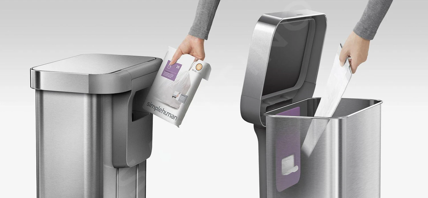 Simplehuman Afvalemmers - Afvalemmer Met Spraak- En Bewegingssensor, 58 L, Gebrosteld Rvs ST2031 - Afbeelding 10