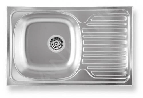 Novaservis Spoelbakken - Spoelbak 490 X 780 Mm Met Afdruipdeel En Overloop, Rvs DR49/78