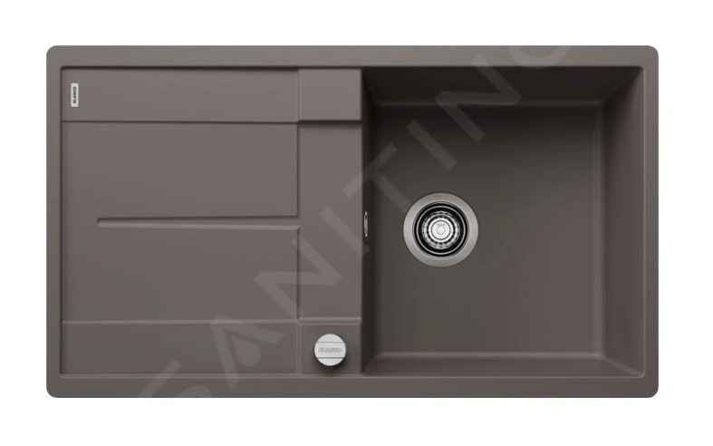 Blanco Metra 5 - Silgranit Spoelbak, 850x490 Mm, Met Afvoerbediening, Grijs 527294