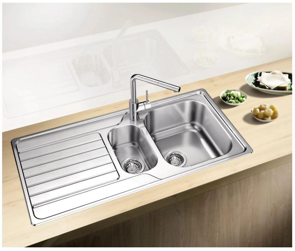 Blanco Dinas 6 - Spoelbak, 1000x500 Mm, Geborsteld Rvs 523375 - Afbeelding 3