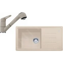 Franke Sets - Keukenset G122, BSG 611-78/39 Fragraniet Spoelbak, Sahara + FC 9547.082 Keukenkraan, Chroom/sahara 114.0441.183