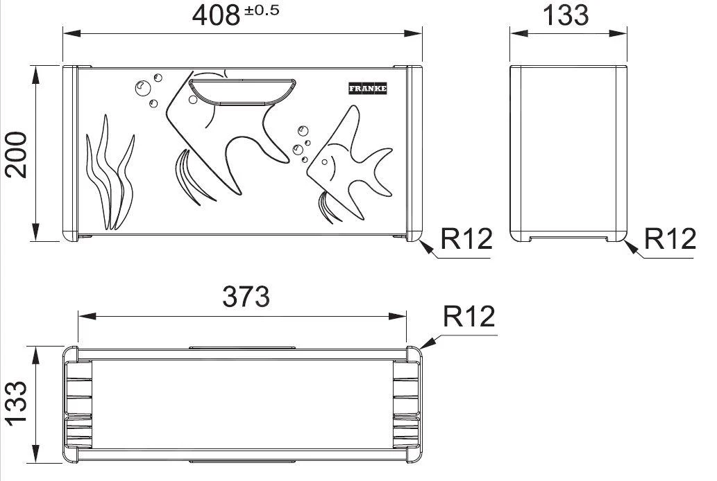 Franke Toebehoren - Box Center Voor Spoelbak Incl. Accessoires, Rvs/zwart Kunststof 112.0619.946 - Afbeelding 2