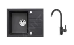 Alveus Sets - Set Spoelbak Intermezzo 30 En Keukenkraan Tonia, Carbon SETA361