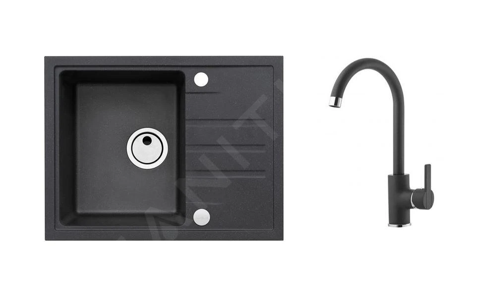 Alveus Sets - Set Spoelbak Intermezzo 30 En Keukenkraan Tonia, Carbon SETA361