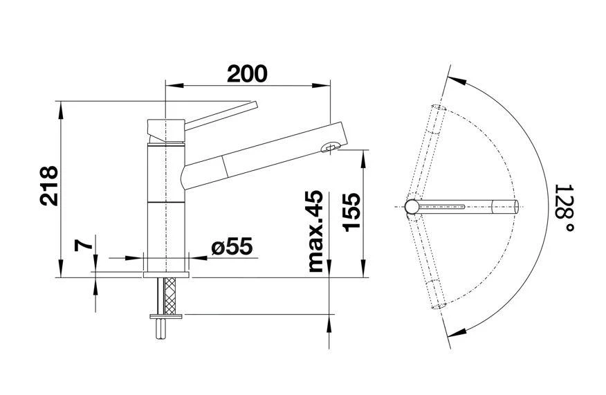 Blanco Alta S - Keukenkraan Met Uittrekbare Sproeikop, Rots Grijs /chroom 518809 - Afbeelding 2