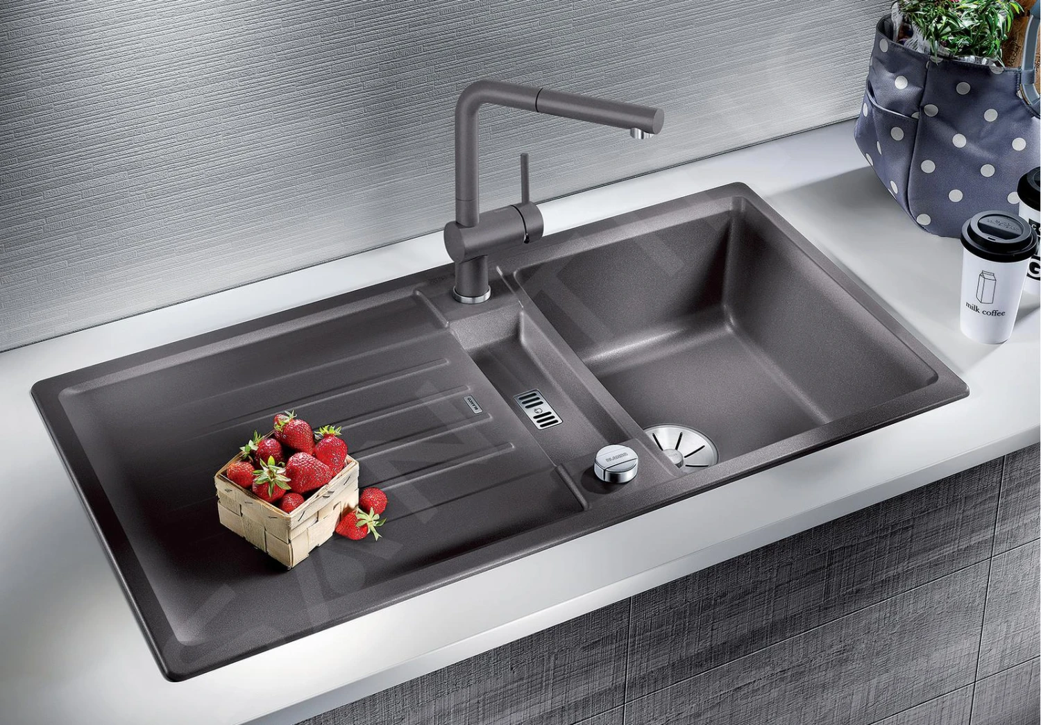 Blanco Lexa 5 - Silgranit Spoelbak, 950x500 Mm, InFino, Grijze Rots 524921 - Afbeelding 3