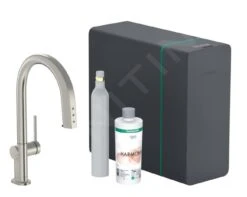 Hansgrohe Aqittura M91 - Keukenmengkraan Met Uittrekbare Uitloop, SodaSystem, SBox, Rvs Look 76806800