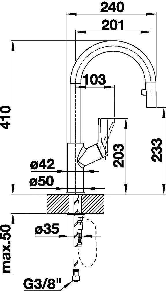 Blanco Carena S - Keukenraan Met Uittrekbare Sproeikop, Chroom 521356 - Afbeelding 2