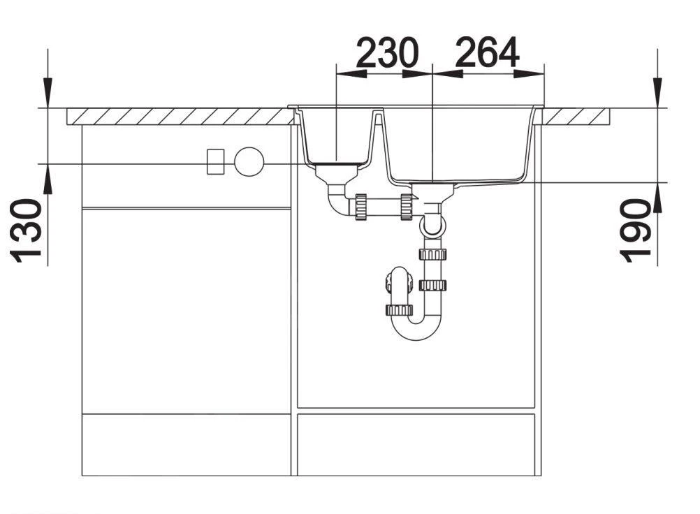 Blanco Metra 6 - Silgranit Spoelbak, 615x500 Mm, Met Draaiknopbediening, Zwart 525922 - Afbeelding 3