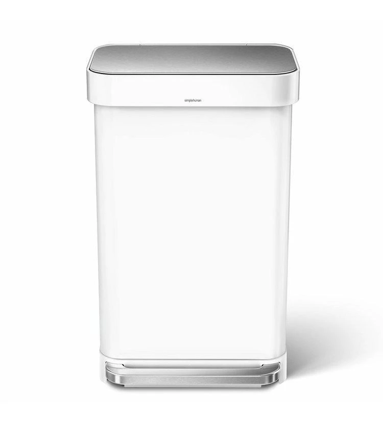 Simplehuman Afvalemmers - Afvalbak Met Zakenhouder, 45 L, Wit CW2027 - Afbeelding 4