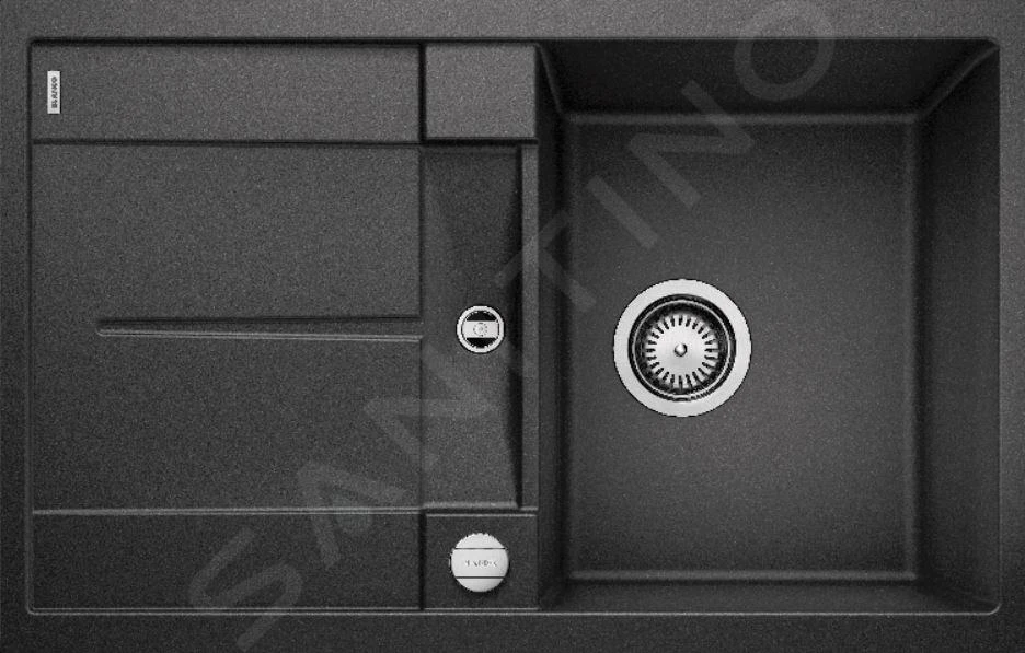 Blanco Metra 45 - Silgranit Spoelbak, 780x500 Mm, Draaiknopbediening, Antraciet 513035