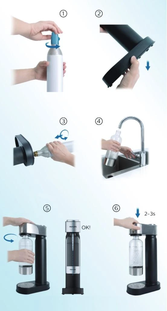 Philips GoZero - Sodamaker Lite Met Toebehoren, Wit ADD4901WH/10 - Afbeelding 9