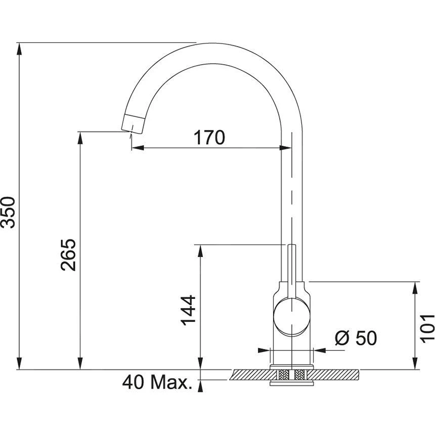 Franke Sets - Keukenset T104, Tectonite Spoelbak S2D 611-78 En Keukenkraan FP 9000.031, Zwart/chroom 143.0675.726 - Afbeelding 3