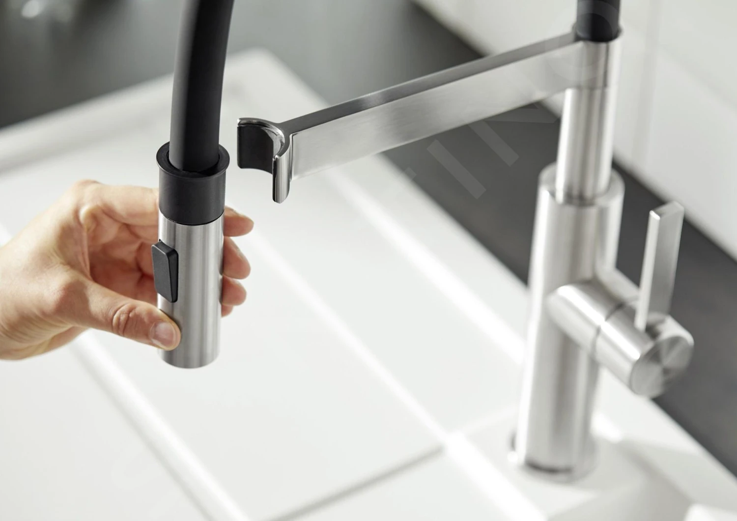 Blanco Sonea S - Wastafelkraan Met Flexibele Arm En Sproeikop, Geborsteld Rvs 526616 - Afbeelding 5