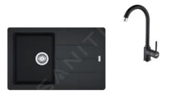 Franke Sets - Set G173, Fragraniet Spoelbak BFG 611-78 En Keukenkraan FP 9000.071, Onyx/onyx 114.0619.586