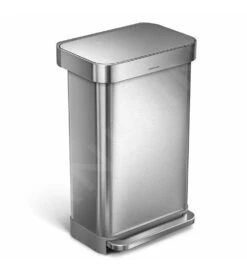Simplehuman Afvalemmers - Pedaalemmer Met Zakenhouder, 45 L, Gebrosteld Rvs CW2024