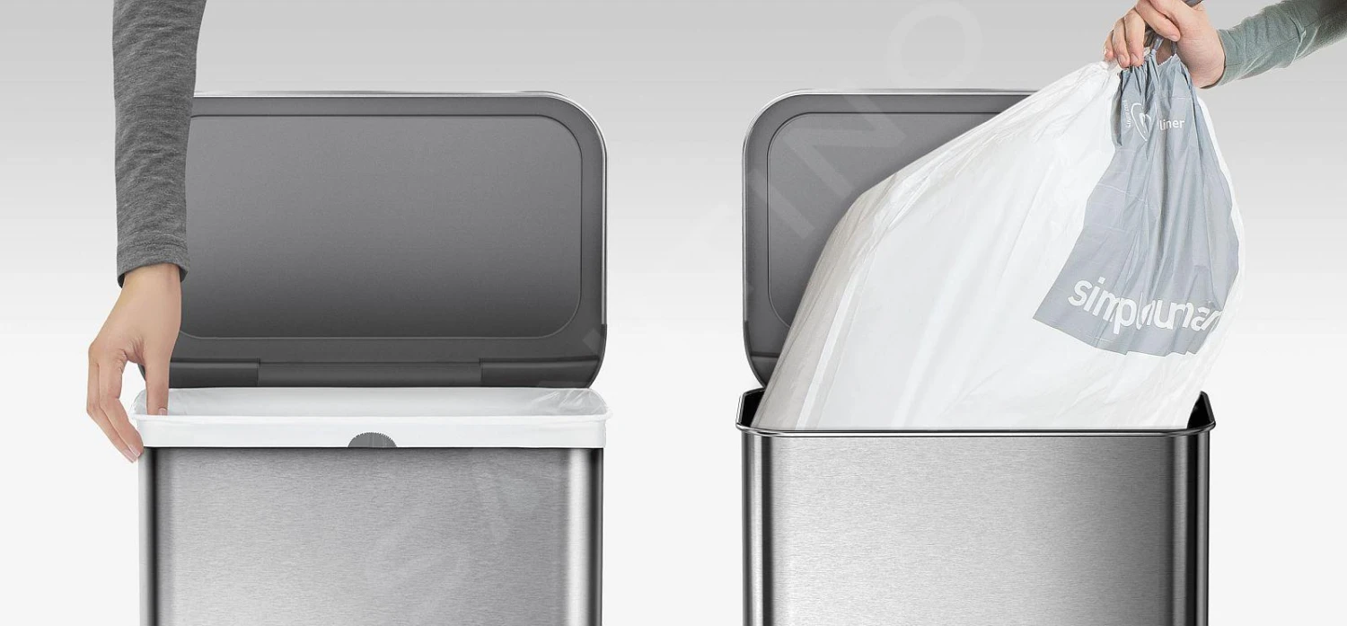 Simplehuman Afvalemmers - Afvalemmer Met Spraak- En Bewegingssensor, 58 L, Gebrosteld Rvs ST2031 - Afbeelding 9