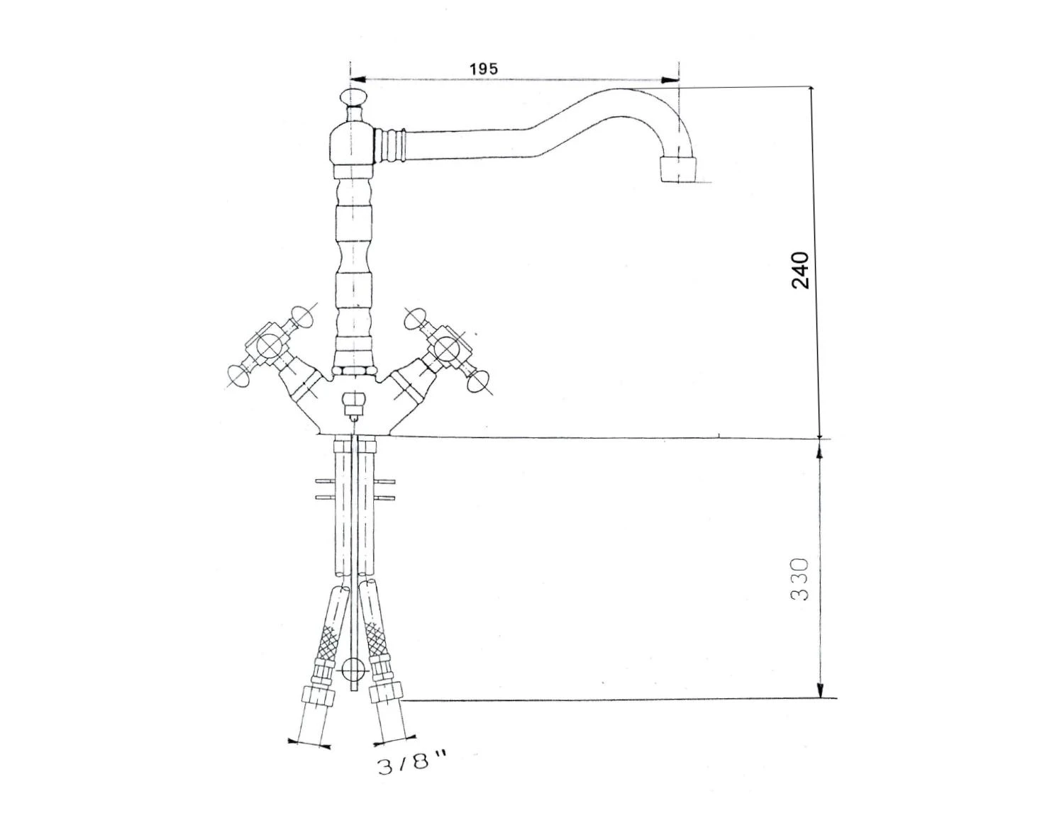 Sapho Reitano Rubinetteria Antea - Keukenkraan, Chroom 3121 - Afbeelding 2