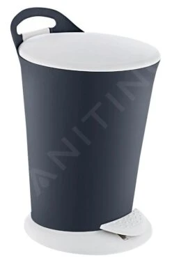 Aqualine Accessoires - Afvalbak Pedal 6 L, Antraciet/wit TRN-079-04