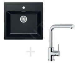 Franke Sets - Spoelbakset T12, Tectonite Spoelbak SID 610, Zwart + Keukenkraan FN 0147.031, Chroom 114.0264.293