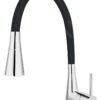 Novaservis Ferro - Keukenkraan Met Flexibele Arm En Sproeikop, Zwart/chroom 70720,0C