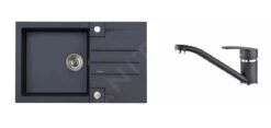 Alveus Sets - Set Spoelbak Rock 130 En Keukenkraan Nina, Carbon SETA056