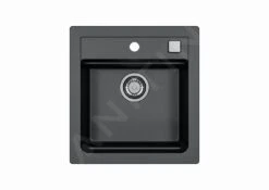 Alveus Atrox - Granieten Spoelbak 470x500 Mm, Met Draaiknopbediening, Carbon 1131990